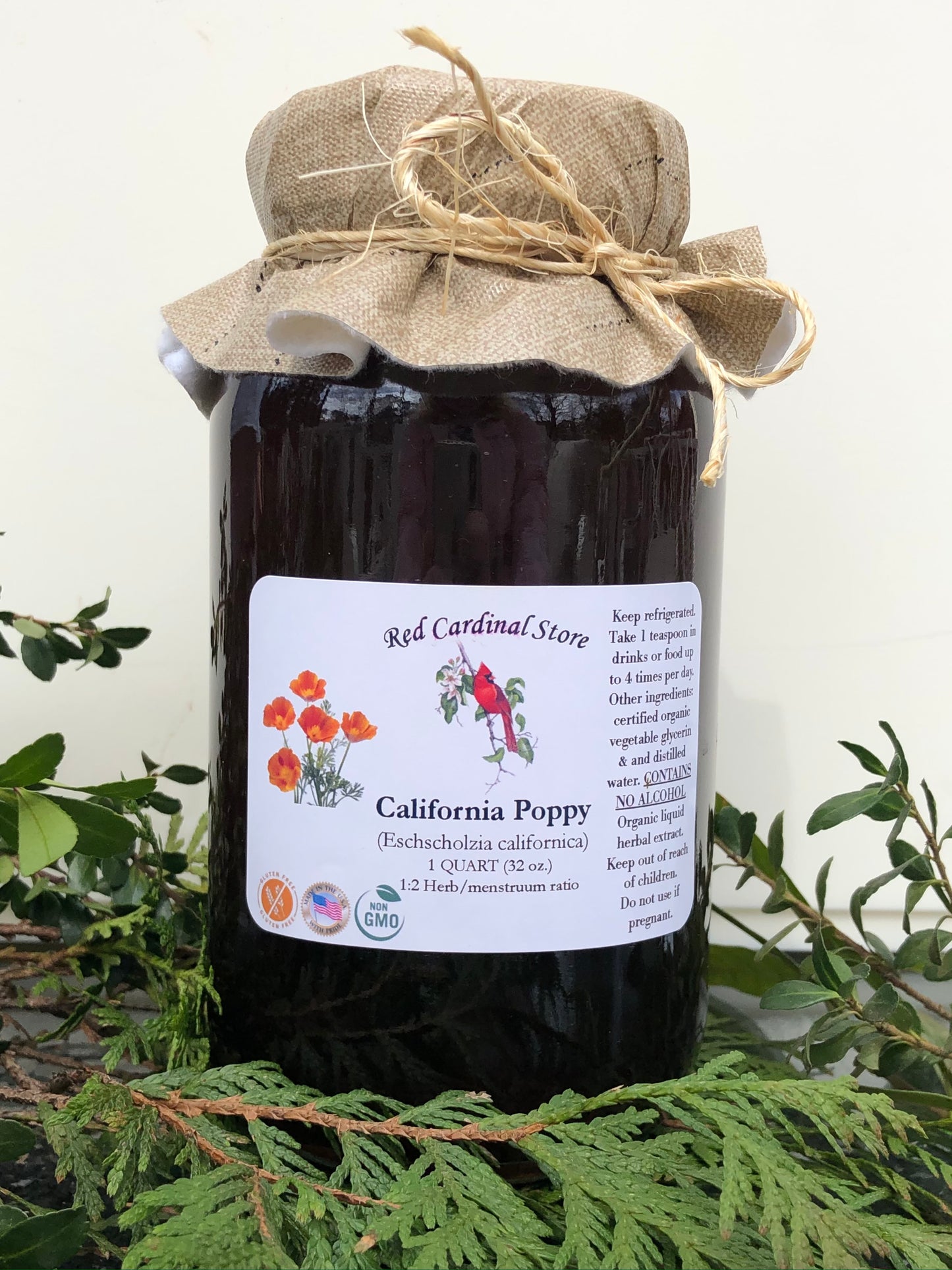 California Poppy Tincture Herb Extract Double Extraction
